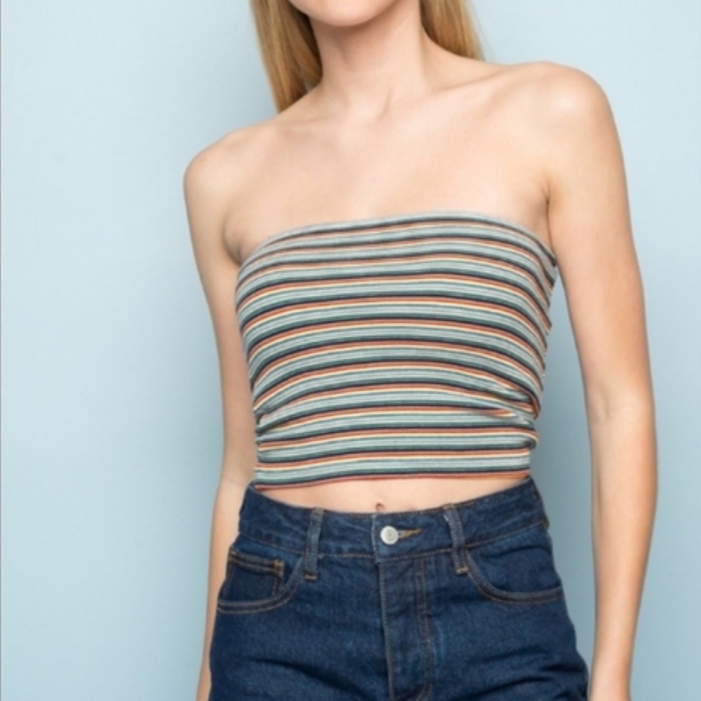 Brandy Melville Jenny Rainbow Tube Top
